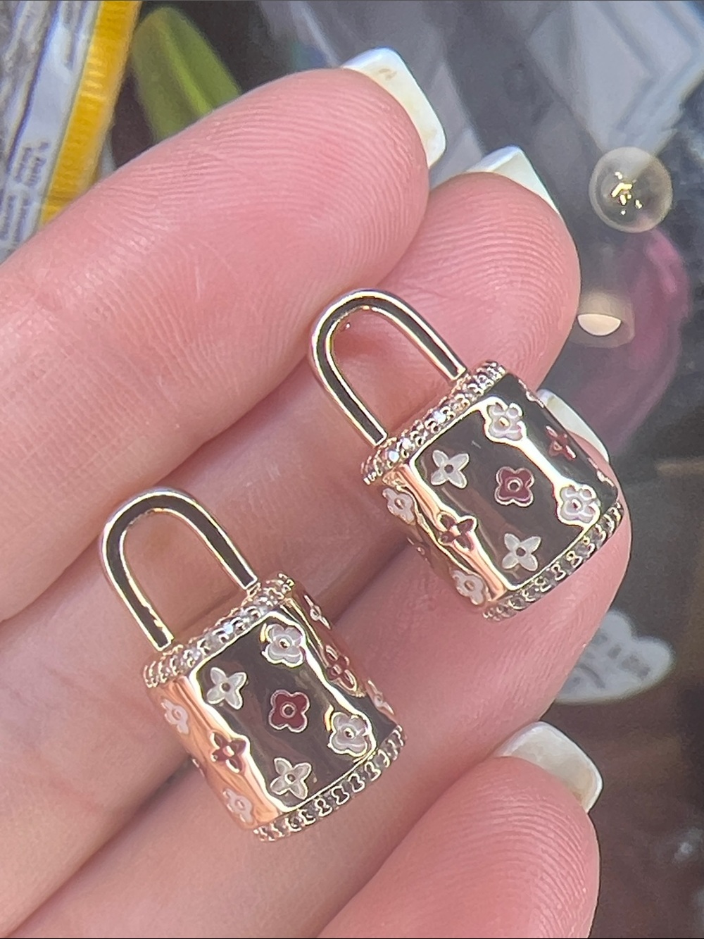 Gold Button Charm with Engraved Logo